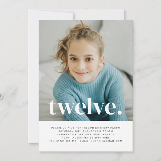 Douze Photos Invitation Anniversaire (Devant)