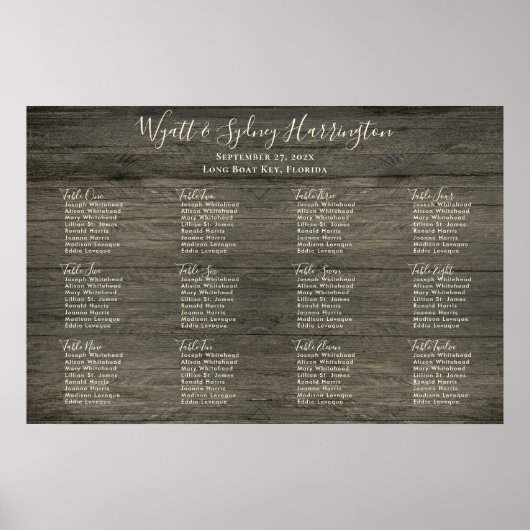 Douze Table Tableau Tableau de siège en bois foncé (Devant)