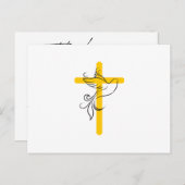 Dove and Cross Funeral Simple Script Bedankt Kaart (Voorkant / Achterkant)