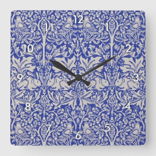 Dove and Rabbit, William Morris Vierkante Klok (Voorkant)