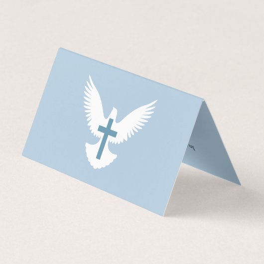 Dove avec Carte de visite plié bleu croisé (Dos)