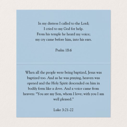 Dove avec Carte de visite plié bleu croisé (Intérieur déplié)