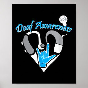 Dove Awareness Gehoorapparaat ASL Cochleair Implan Poster