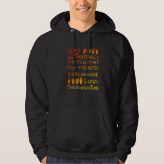 Dove Awareness Sign Deafness Hearing Loving Warrio Hoodie