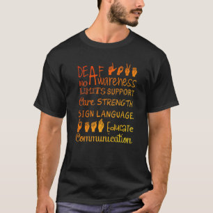 Dove Awareness Sign Deafness Hearing Loving Warrio T-shirt