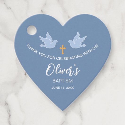 Dove baptisme bedankjes labels (Voorkant)