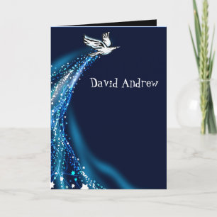 Dove Bat Bar Mitzvah Invitation pliée