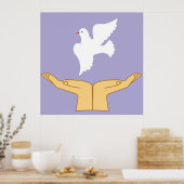 Dove Bird World Peace White Poster (Keuken)
