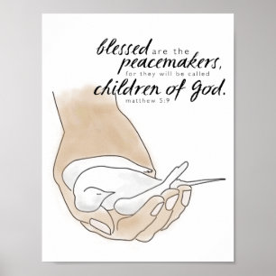 Dove, Blessed zijn de pacemakers, Matthew 5:9 Poster