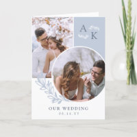 Dove Blue Greenery Overlapping Photos Wedding