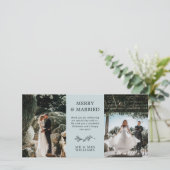 Dove Blue Mistletoe Merry Gefelriteerd Kerstfeest Bedankkaart (Staand voorkant)