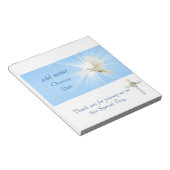 Dove Confirmation, Baptism Candy Bar Wrapper Favor Notitieblok (Schuin)