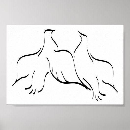 Dove Couple Clipart Poster (Voorkant)