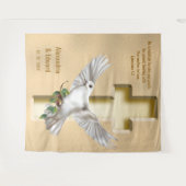 Dove Cross Gold Faux Folie Weddenschap Achtergrond Wandkleed (Voorkant (horizontaal))