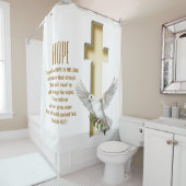 Dove Cross Scripture Verse Isaiah 40:31 Douchegordijn (In situ)