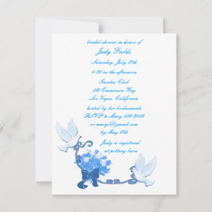 Dove Custom Bridal Shower Invitations Kaart