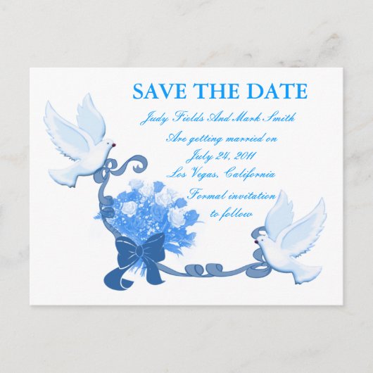 Dove Custom Opslaan van de datum Briefkaart (Voorkant)