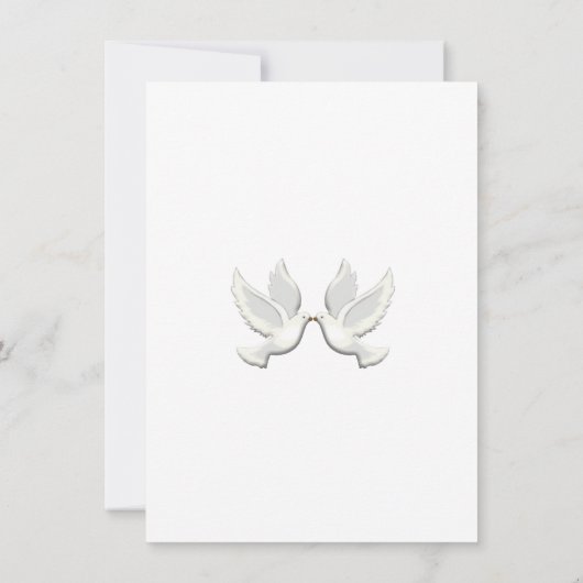 Dove Custom Repetitie Diner Uitnodiging (Achterkant)