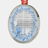 Dove Custom Round Silver Ornament (Links)