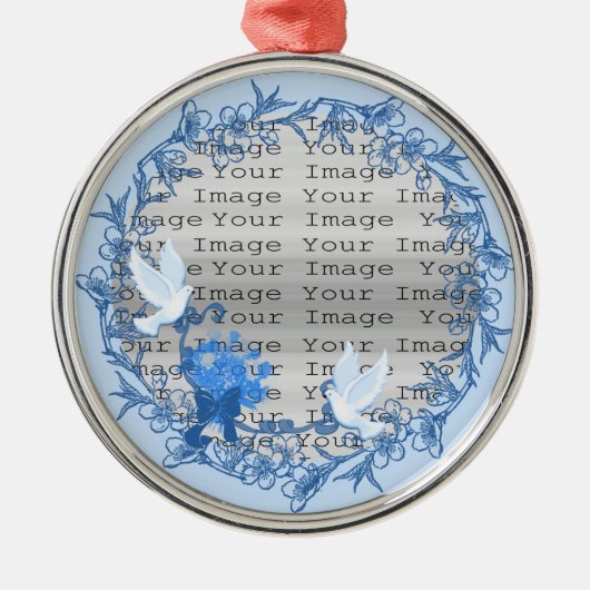 Dove Custom Round Silver Ornament (Voorkant)