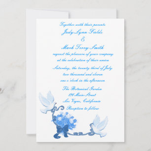 Dove Custom Wedding Invitation Kaart