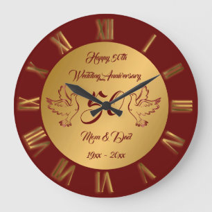 Dove Customize Happy Gold 50th Anniversary Grote Klok