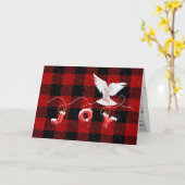 Dove De Noël Avec Joie Sur Carte Plaid (Fleur jaune)
