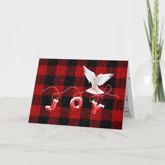 Dove De Noël Avec Joie Sur Carte Plaid (Devant)