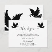 Dove Elegant Funeral Bedankt Kaart (Voorkant / Achterkant)
