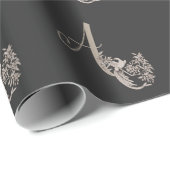 Dove Elegant Monogram Initiaal A Cadeaupapier (Rol Hoek)