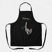 Dove Elegant Monogram Initiaal A Gepersonaliseerd Schort (Voorkant)