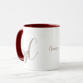 Dove Elegant Monogram Initiaal C Jouw naam Mok (Voorkant links)