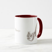 Dove Elegant Monogram Initiaal C Jouw naam Mok (Voorkant rechts)