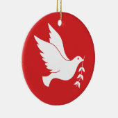 Dove en olijftak keramisch ornament (Rechts)