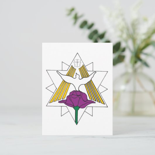 Dove en Roos Briefkaart (Staand voorkant)