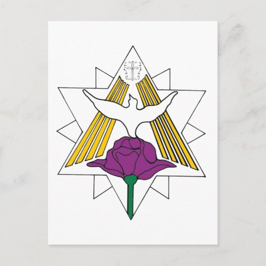 Dove en Roos Briefkaart (Voorkant)