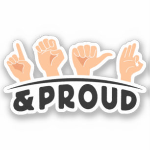 dove en trotse dove mensen vingerspelling teken ku sticker