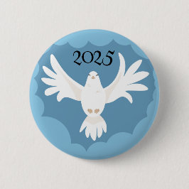 Dove Heilige Geest Klantjaar Pinksteren Ronde Button 5,7 Cm