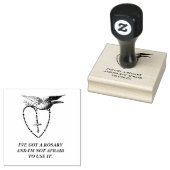 DOVE HOLDING ROSARY CATHOLIC PRAYER VIRGIN MARY 	RUBBERSTEMPEL (Gestempeld)