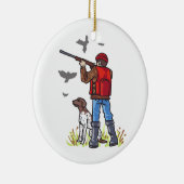 DOVE HUNTER EN DOG KERAMISCH ORNAMENT (Rechts)