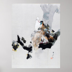 Dove in een boom, Watanabe Seitei Poster