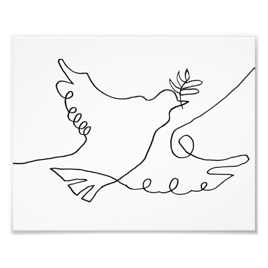 Dove Line Tekening Afdrukken Foto Afdruk (Voorkant)