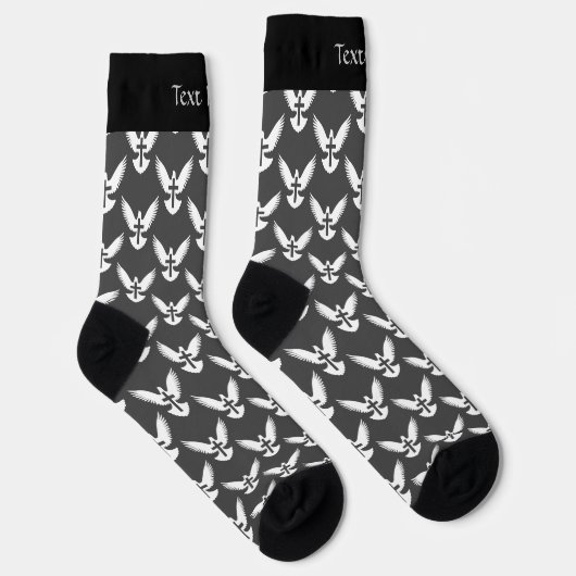 Dove met Cross Pattern Socks Sokken (Rechts)