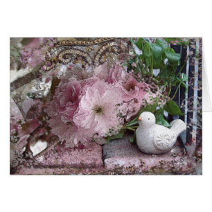 Dove met Flowers Kaart