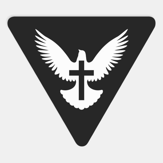 Dove met kruis driehoek sticker