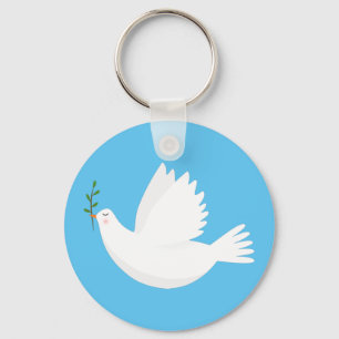 Dove met olijftak sleutelhanger