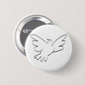 Dove met uitgeruste vleugels ronde button 5,7 cm (Voorkant /achterkant)