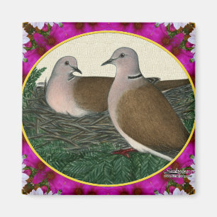 Dove Nest en Flowers Magneet