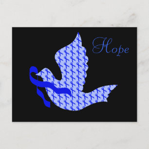 Dove of Hope Blue Ribbon - Colon Cancer Briefkaart