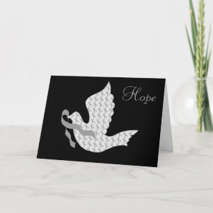 Dove of Hope Grey Ribbon - Diabetes Feestdagen Kaart